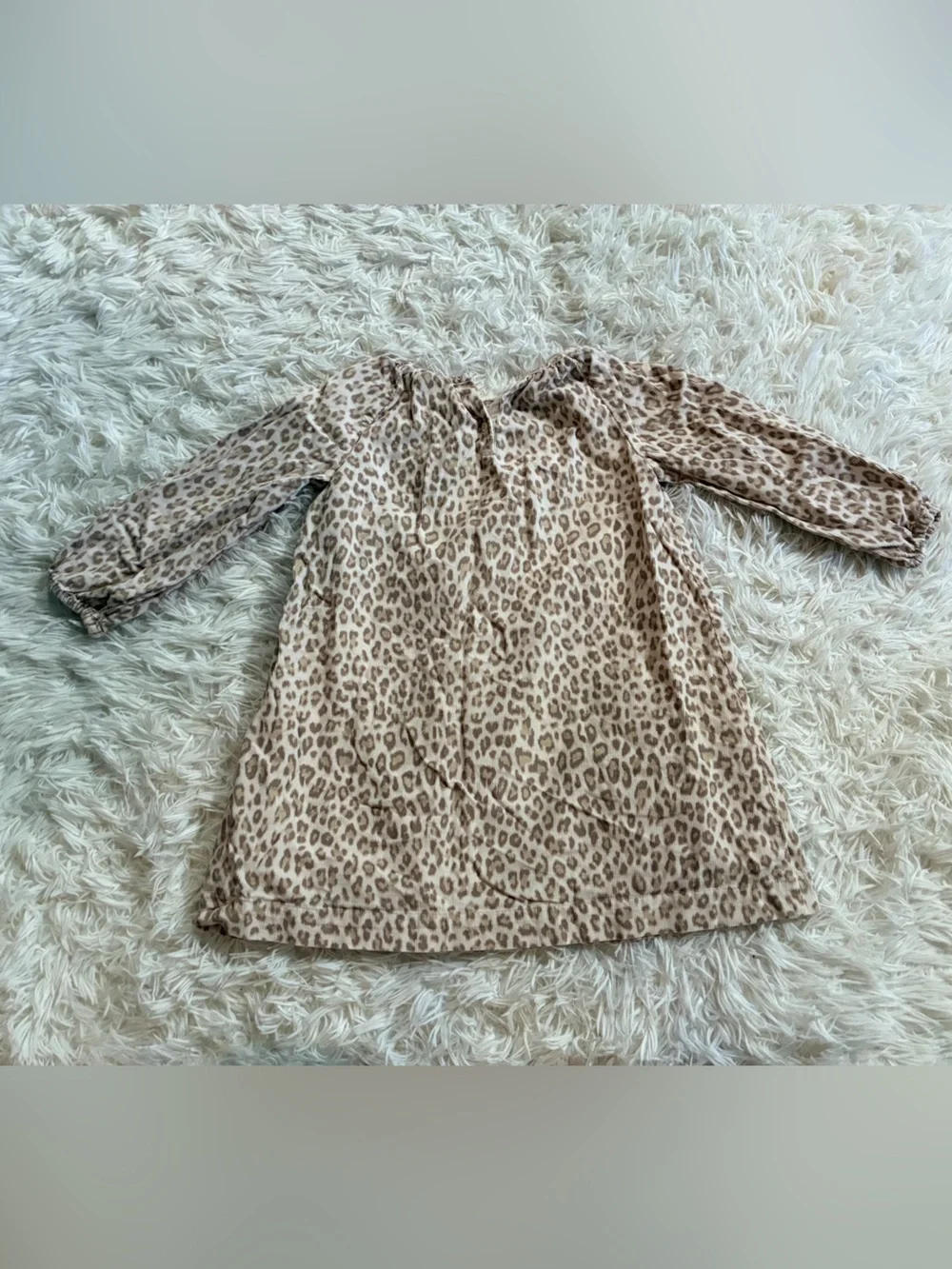 Baby Gap 100% Cotton Animal Leopard Print Corduroy Dress Toddlers Girls 4 Tan